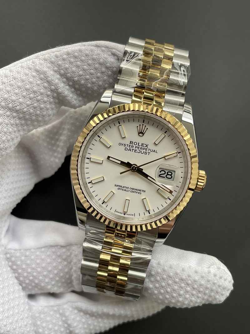 (한정수량/풀겨업) NM공장 롤렉스 데이저스트 36mm 신형 화이트바 옐로우 콤비 /안사면후회